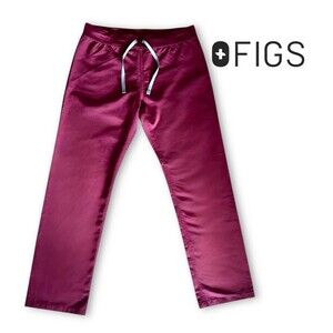 FIGS Technical Collection Straight Leg Scrub Pants T21003T Burgundy Wine L/T
